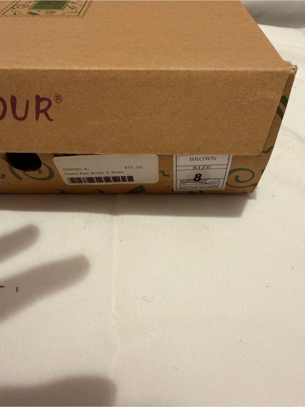 L'Amour Girls Flower Boots Size 8 Brown Suede Tall Boots D900BN Side Zip- NIB - Picture 6 of 7